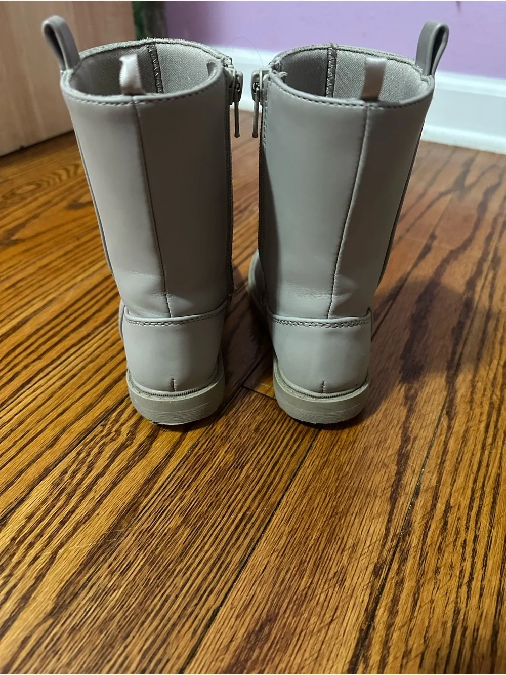 Old Navy Kids Light Taupe Side-Zip Mid-Calf Boots